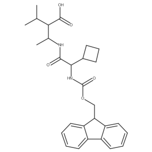 3-[2-cyclobutyl-2-({[(9H-fluoren-9-yl)methoxy]carbonyl}amino)acetamido]-2-(propan-2-yl)butanoic acid结构式