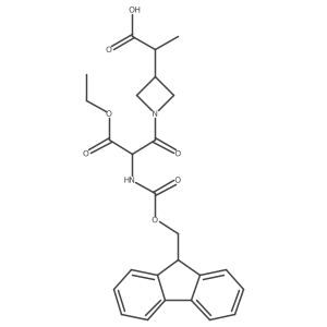 2-{1-[3-ethoxy-2-({[(9H-fluoren-9-yl)methoxy]carbonyl}amino)-3-oxopropanoyl]azetidin-3-yl}propanoic acid结构式