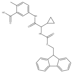 5-[2-cyclopropyl-2-({[(9H-fluoren-9-yl)methoxy]carbonyl}amino)acetamido]-2-methylbenzoic acid Structure