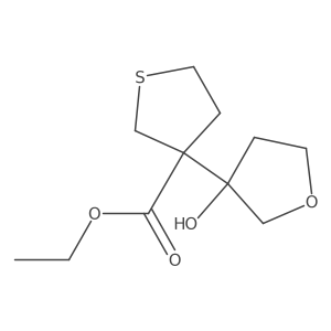 Ethyl 3-(3-hydroxyoxolan-3-yl)thiolane-3-carboxylate结构式