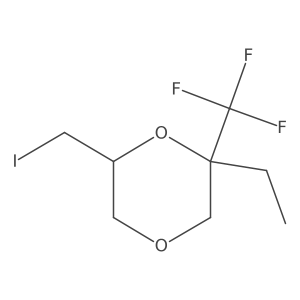 2-Ethyl-6-(iodomethyl)-2-(trifluoromethyl)-1,4-dioxane Structure