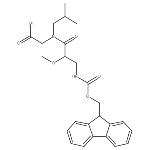 2-[3-({[(9H-fluoren-9-yl)methoxy]carbonyl}amino)-2-methoxy-N-(2-methylpropyl)propanamido]acetic acid Structure