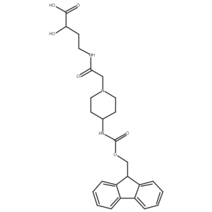 4-{2-[4-({[(9H-fluoren-9-yl)methoxy]carbonyl}amino)piperidin-1-yl]acetamido}-2-hydroxybutanoic acid结构式