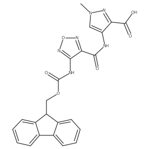 4-[4-({[(9H-fluoren-9-yl)methoxy]carbonyl}amino)-1,2,5-oxadiazole-3-amido]-1-methyl-1H-pyrazole-3-carboxylic acid结构式