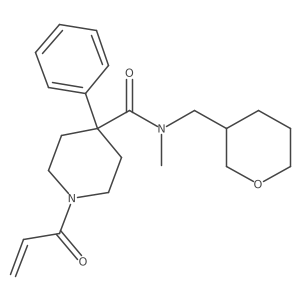 N-Methyl-N-(oxan-3-ylmethyl)-4-phenyl-1-prop-2-enoylpiperidine-4-carboxamide结构式