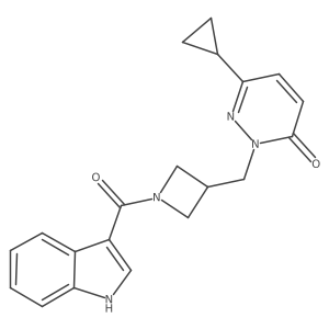 6-cyclopropyl-2-{[1-(1H-indole-3-carbonyl)azetidin-3-yl]methyl}-2,3-dihydropyridazin-3-one结构式