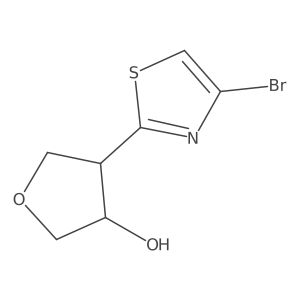 rac-(3R,4S)-4-(4-bromo-1,3-thiazol-2-yl)oxolan-3-ol结构式