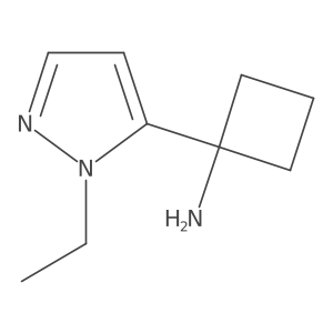 1-(1-ethyl-1H-pyrazol-5-yl)cyclobutan-1-amine结构式