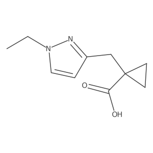 1-[(1-ethyl-1H-pyrazol-3-yl)methyl]cyclopropane-1-carboxylic acid结构式