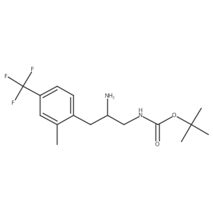 tert-butyl N-{2-amino-3-[2-methyl-4-(trifluoromethyl)phenyl]propyl}carbamate结构式