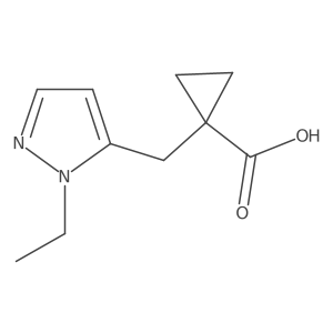1-[(1-ethyl-1H-pyrazol-5-yl)methyl]cyclopropane-1-carboxylic acid结构式