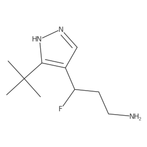 3-(3-tert-butyl-1H-pyrazol-4-yl)-3-fluoropropan-1-amine Structure