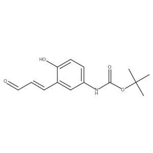 tert-butyl N-[4-hydroxy-3-(3-oxoprop-1-en-1-yl)phenyl]carbamate结构式