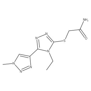 2-{[4-ethyl-5-(1-methyl-1H-1,2,3-triazol-4-yl)-4H-1,2,4-triazol-3-yl]sulfanyl}acetamide结构式