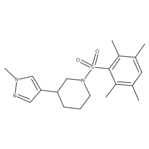 3-(1-methyl-1H-pyrazol-4-yl)-1-((2,3,5,6-tetramethylphenyl)sulfonyl)piperidine Structure