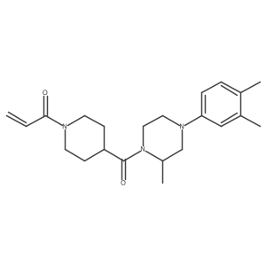 1-{4-[4-(3,4-Dimethylphenyl)-2-methylpiperazine-1-carbonyl]piperidin-1-yl}prop-2-en-1-one结构式