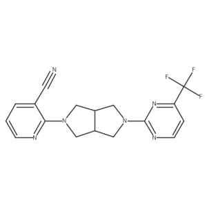 2-{5-[4-(Trifluoromethyl)pyrimidin-2-yl]-octahydropyrrolo[3,4-c]pyrrol-2-yl}pyridine-3-carbonitrile结构式