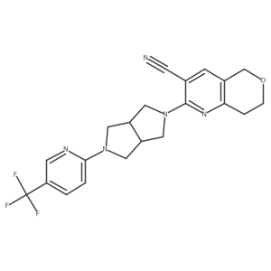 2-{5-[5-(trifluoromethyl)pyridin-2-yl]-octahydropyrrolo[3,4-c]pyrrol-2-yl}-5H,7H,8H-pyrano[4,3-b]pyridine-3-carbonitrile Structure