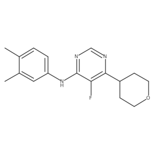 N-(3,4-dimethylphenyl)-5-fluoro-6-(oxan-4-yl)pyrimidin-4-amine结构式