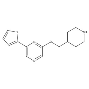 2-(Furan-2-yl)-6-[(piperidin-4-yl)methoxy]pyrazine Structure