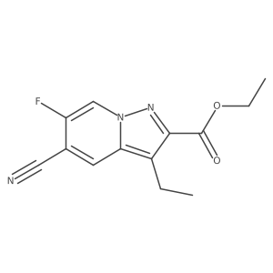 Ethyl 5-cyano-3-ethyl-6-fluoropyrazolo[1,5-a]pyridine-2-carboxylate结构式