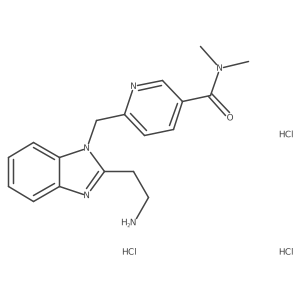 6-((2-(2-Aminoethyl)-1H-benzo[d]imidazol-1-yl)methyl)-N,N-dimethylnicotinamide trihydrochloride结构式