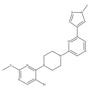 5-bromo-4-{4-[6-(1-methyl-1H-pyrazol-4-yl)pyrazin-2-yl]piperazin-1-yl}-2-(methylsulfanyl)pyrimidine Structure