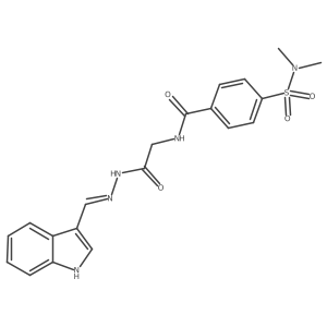 (E)-N-(2-(2-((1H-indol-3-yl)methylene)hydrazinyl)-2-oxoethyl)-4-(N,N-dimethylsulfamoyl)benzamide结构式
