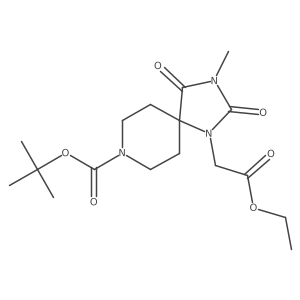 tert-Butyl 1-(ethoxycarbonylmethyl)-3-methyl-2,4-dioxo-1,3,8-triazaspiro[4.5]decane-8-carboxylate Structure