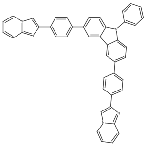 3,6-Bis(4-imidazo[1,2-a]pyridin-2-ylphenyl)-9-phenyl-9H-carbazole Structure