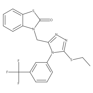 3-((5-(ethylthio)-4-(3-(trifluoromethyl)phenyl)-4H-1,2,4-triazol-3-yl)methyl)benzo[d]thiazol-2(3H)-one Structure