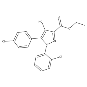 ethyl 1-(2-chlorophenyl)-5-(4-chlorophenyl)-4-hydroxy-1H-pyrazole-3-carboxylate结构式