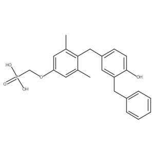 ((4-(3-Benzyl-4-hydroxybenzyl)-3,5-dimethylphenoxy)methyl)phosphonic acid Structure