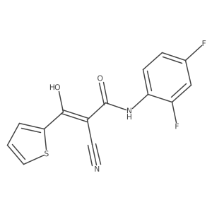 (Z)-3-(2,4-difluoroanilino)-3-hydroxy-2-(2-thienylcarbonyl)-2-propenenitrile Structure