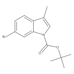 Tert-butyl 6-bromo-3-iodo-1H-indole-1-carboxylate结构式