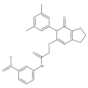 2-((3-(3,5-dimethylphenyl)-4-oxo-3,4,6,7-tetrahydrothieno[3,2-d]pyrimidin-2-yl)thio)-N-(3-nitrophenyl)acetamide结构式