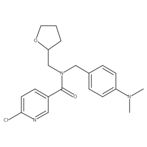 6-chloro-N-{[4-(dimethylamino)phenyl]methyl}-N-[(oxolan-2-yl)methyl]pyridine-3-carboxamide结构式