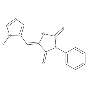 (5E)-2-Mercapto-5-[(1-methyl-1H-pyrrol-2-YL)-methylene]-3-phenyl-3,5-dihydro-4H-imidazol-4-one结构式
