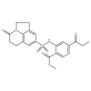 dimethyl 2-(4-oxo-2,4,5,6-tetrahydro-1H-pyrrolo[3,2,1-ij]quinoline-8-sulfonamido)terephthalate结构式