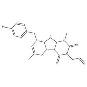 1-[(4-bromophenyl)methyl]-3,9-dimethyl-7-prop-2-enyl-5a,9a,10,10a-tetrahydro-4H-purino[8,7-c][1,2,4]triazine-6,8-dione Structure
