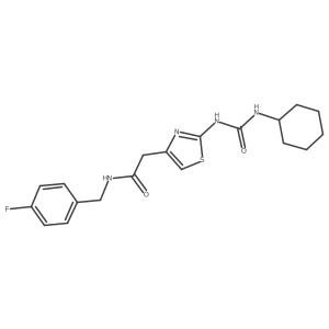 2-(2-(3-cyclohexylureido)thiazol-4-yl)-N-(4-fluorobenzyl)acetamide结构式