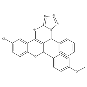 2-chloro-6-(4-methoxyphenyl)-7-(pyridin-3-yl)-7,12-dihydro-6H-chromeno[4,3-d]tetrazolo[1,5-a]pyrimidine结构式