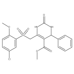 Methyl 6-(((5-chloro-2-methoxyphenyl)sulfonyl)methyl)-2-oxo-4-phenyl-1,2,3,4-tetrahydropyrimidine-5-carboxylate结构式