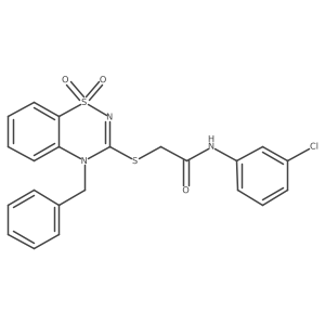 2-((4-benzyl-1,1-dioxido-4H-benzo[e][1,2,4]thiadiazin-3-yl)thio)-N-(3-chlorophenyl)acetamide结构式