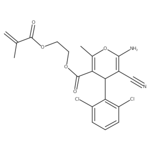 2-(methacryloyloxy)ethyl 6-amino-5-cyano-4-(2,6-dichlorophenyl)-2-methyl-4H-pyran-3-carboxylate结构式