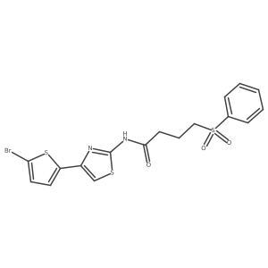 N-(4-(5-bromothiophen-2-yl)thiazol-2-yl)-4-(phenylsulfonyl)butanamide结构式