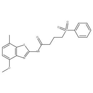 N-(4-methoxy-7-methylbenzo[d]thiazol-2-yl)-4-(phenylsulfonyl)butanamide结构式