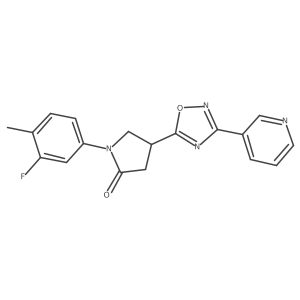 1-(3-Fluoro-4-methylphenyl)-4-[3-(pyridin-3-yl)-1,2,4-oxadiazol-5-yl]pyrrolidin-2-one Structure