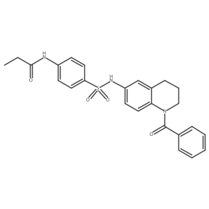 N-{4-[(1-benzoyl-1,2,3,4-tetrahydroquinolin-6-yl)sulfamoyl]phenyl}propanamide结构式