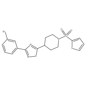 4-[3-(3-Bromophenyl)-1,2,4-oxadiazol-5-yl]-1-(thiophene-2-sulfonyl)piperidine结构式